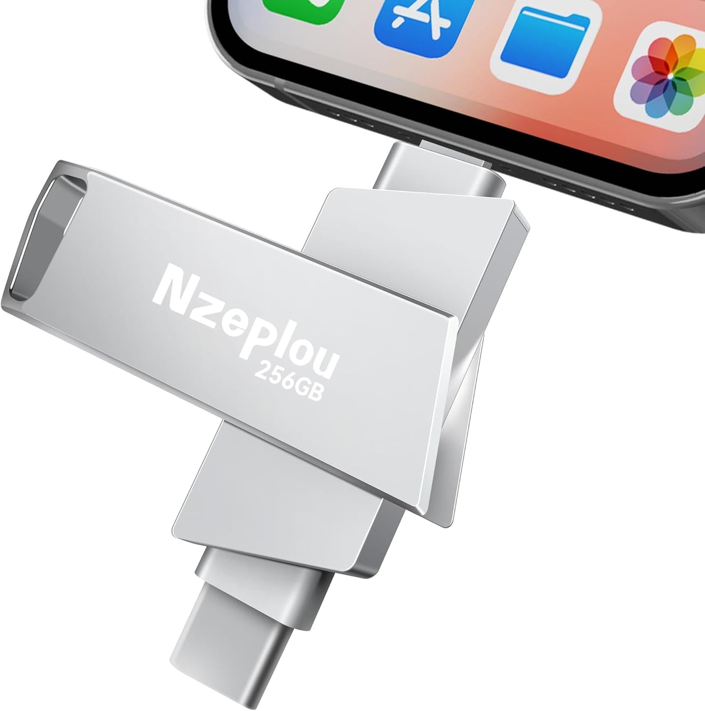 256GB Flash Drive for iPhone iPad with USB3.0 High-Speed Storage