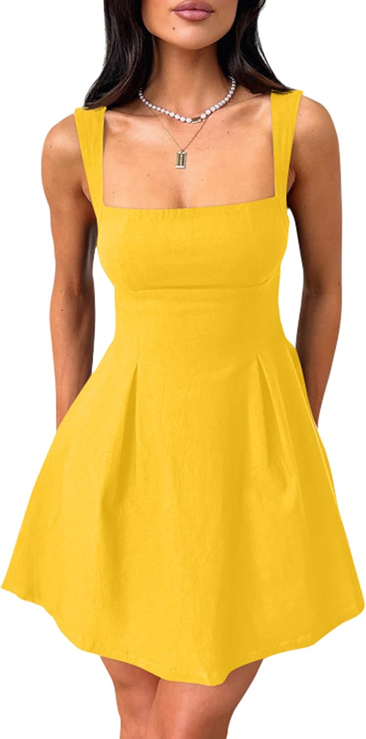 YMDUCH Women's Sexy Mini A-line Dress for Parties and Events