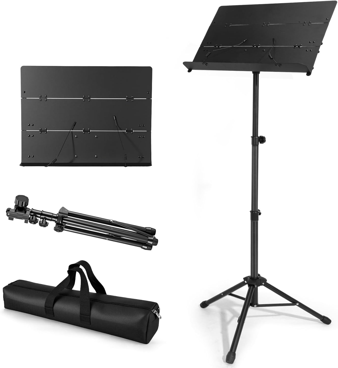 Portable Folding Music Stand for Adjustable Height & Travel
