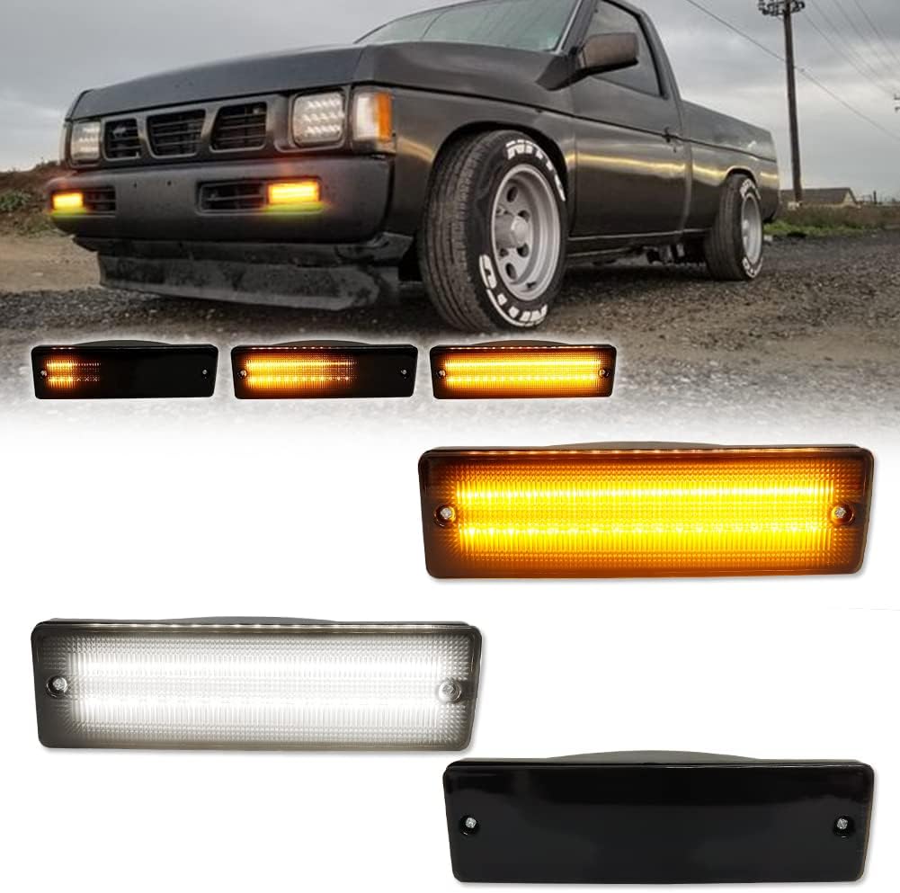 GTINTHEBOX Smoked Lens LED Turn Signal for Nissan Hardbody Pickup