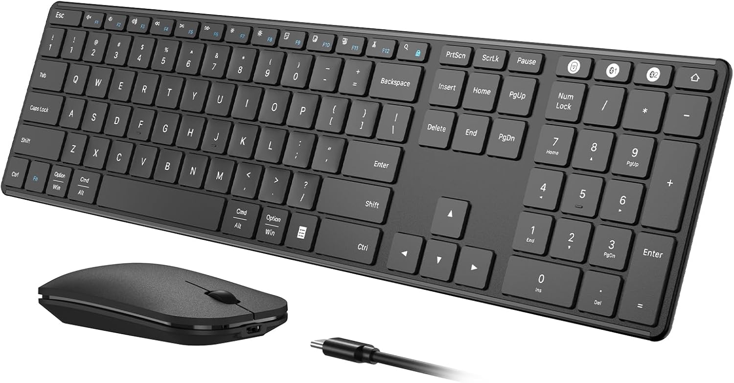 Multi-Device Slim Keyboard & Mouse Combo by seenda!