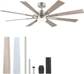 60 in Ceiling Fan with Light and Remote - Quiet Reversible DC Motor