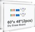 H-Qprobd 5 ft x 4 ft Dry Erase Board (2 Pack) - Large Magnetic