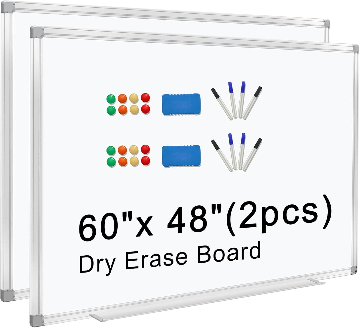 5ft x 4ft Magnetic Dry Erase Board for Wall - 2 Pack