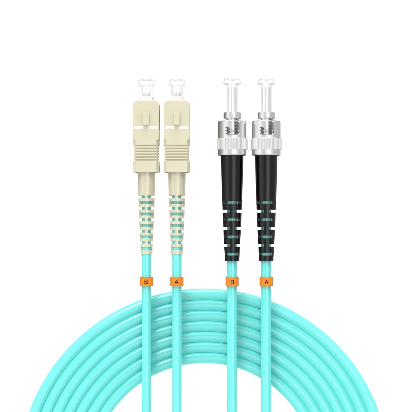 Fiber Patch Cable OM3 SC/UPC to ST/UPC 196ft for 10Gb Networks