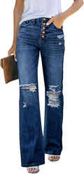 High Waisted Ripped Flare Jeans for Women - Flattering High Rise Fit 5