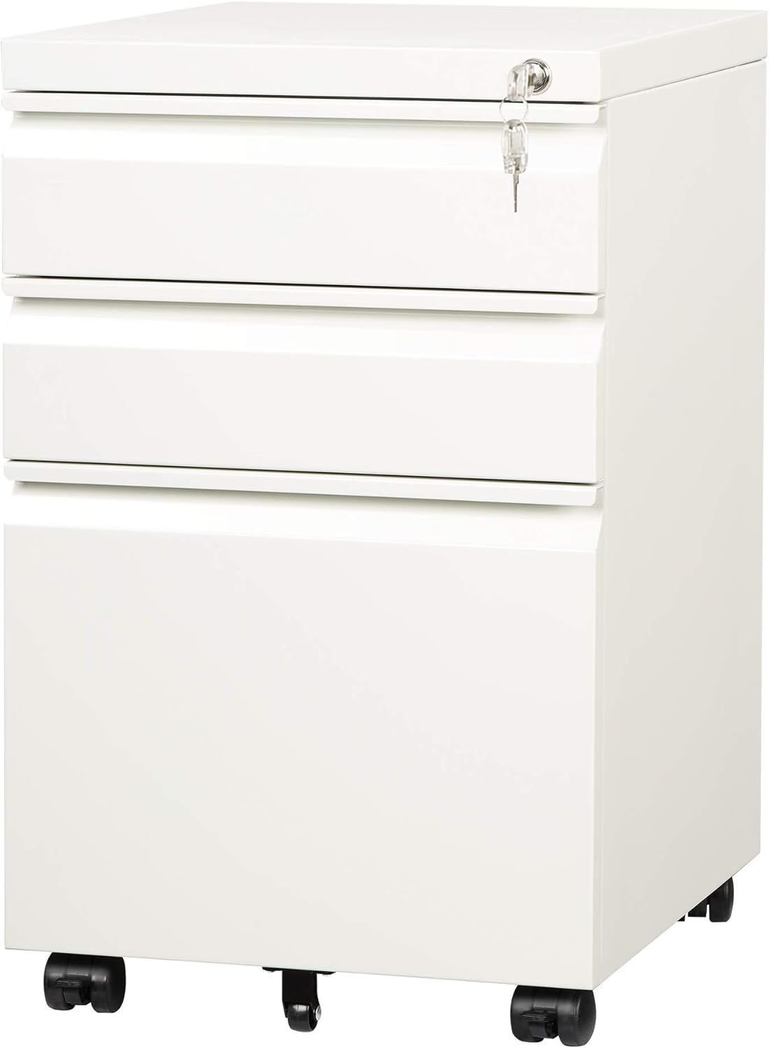 DEVAISE White 3-Drawer File Cabinet - Fits Letter Sizes