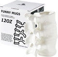 Funny Ceramic Coffee Mug with Anatomical Spine Handle - 12oz