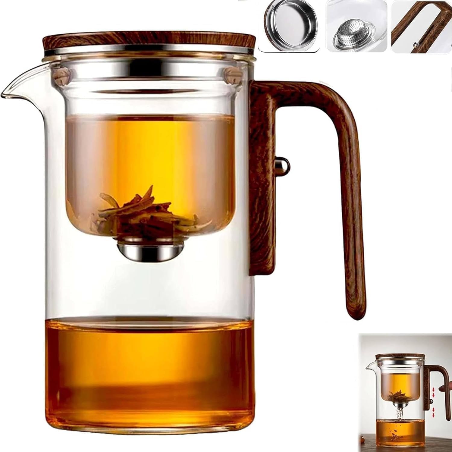Enchantipot Magic TeaPot: Innovative 900ML Glass Tea Infuser