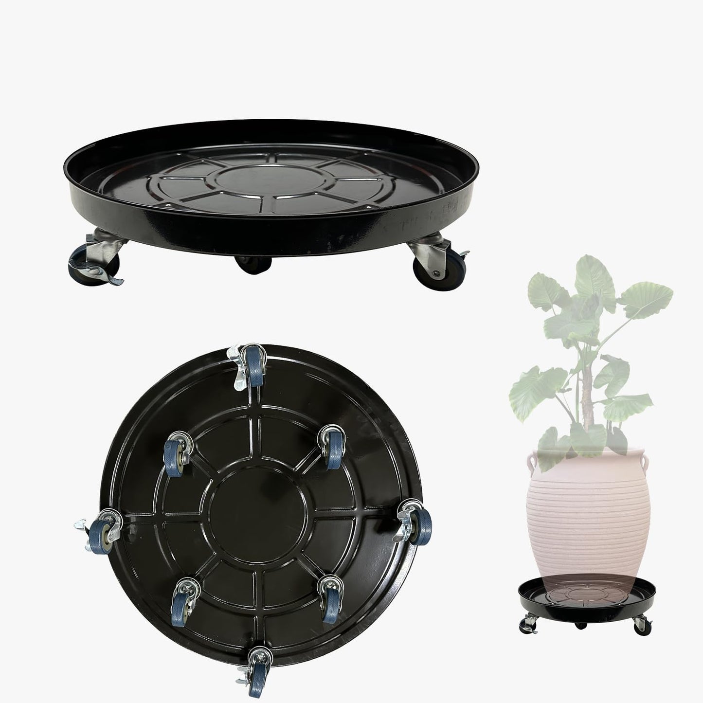 Metal Plant Caddy with Wheels for Heavy Duty Indoor and Outdoor Use