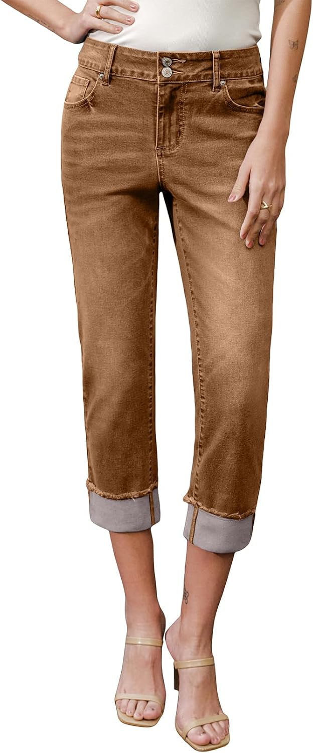High Waisted Stretchy Capri Jeans for Women - Stylish Comfort