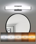 24.8in 2500LM Bathroom Vanity Light 5CCT Dimmable - Modern Black