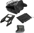 Vivid Black King Tour Pack Trunk Backrest Mount Rack Plate Fit