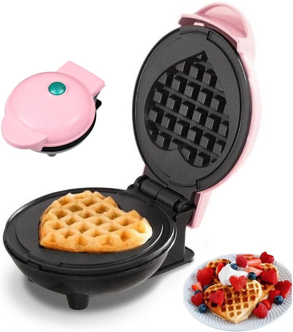 Mini Heart Waffle Maker: Compact & Non-Stick