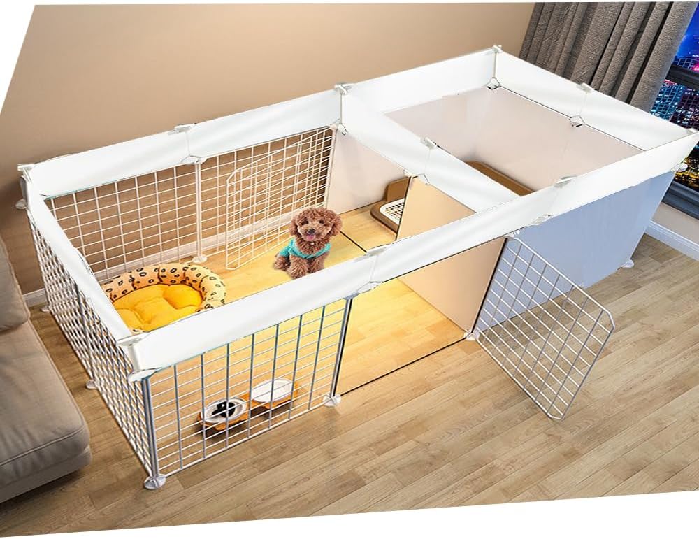 Portable Indoor Dog Playpen with Door - Easy Exercise Solution!
