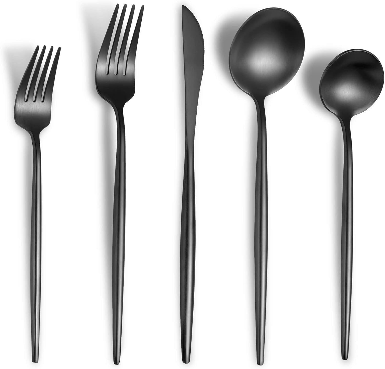 Matte Black Silverware Set for 6 - Modern Stainless Steel Cutlery