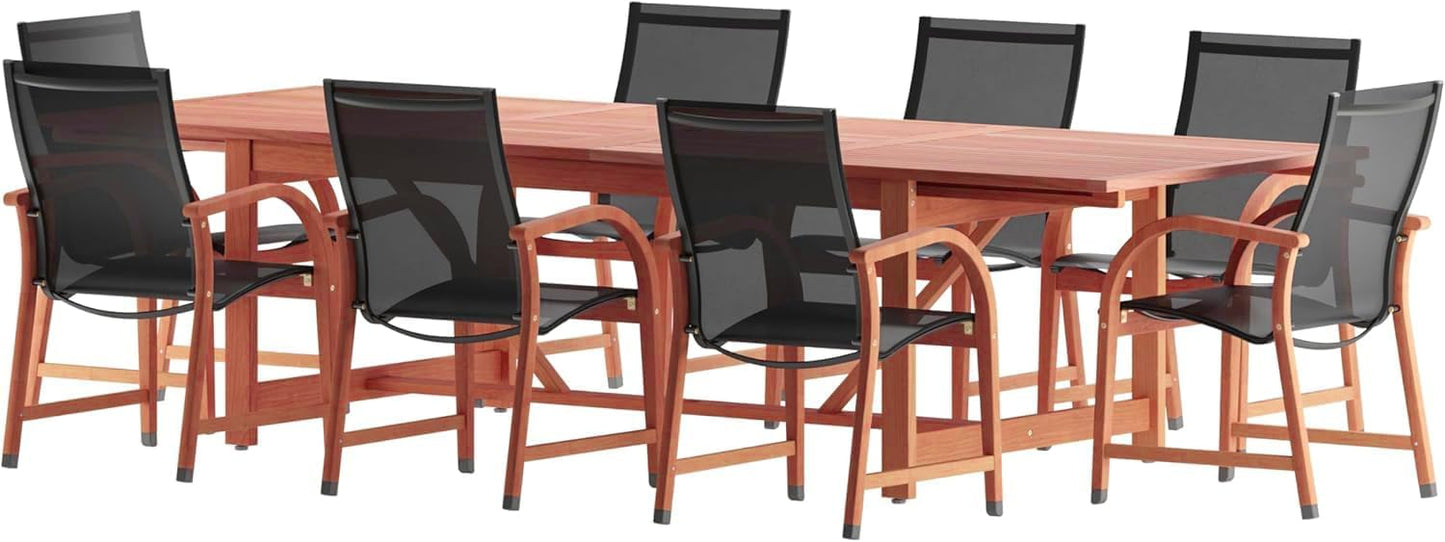 Brampton Eucalyptus 9-pc Patio Dining Set for Elegant Outdoors