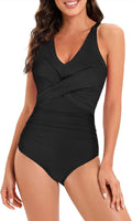 One Piece Tummy Control Swimsuit for Women - Flattering V Neck
