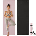 Pilates Mat 4mm Non-Slip PU & Rubber Yoga Mat - Pink/Black