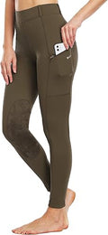 Women's Riding Tights Knee-Patch Breeches - Secure Zip Pockets