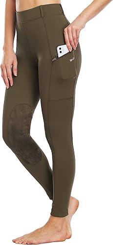 Willit Women's Riding Tights with Knee-Patch for Equestrian Use