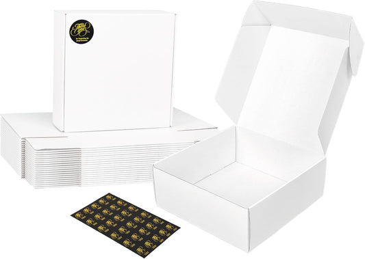 White Shipping Boxes 8x8x3 Inches for Small Business Mailing