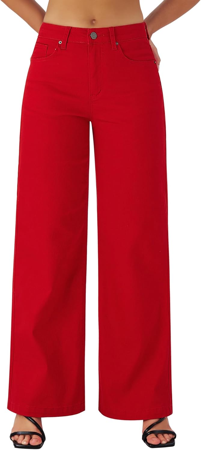 Roswear Women's High Waisted Wide Leg Jeans for Stylish Comfort