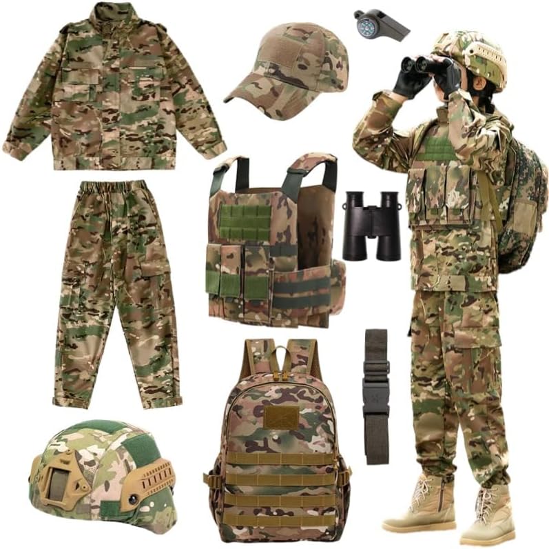 Klocerg Army Costume for Boys - Full Set Soldier Outfit