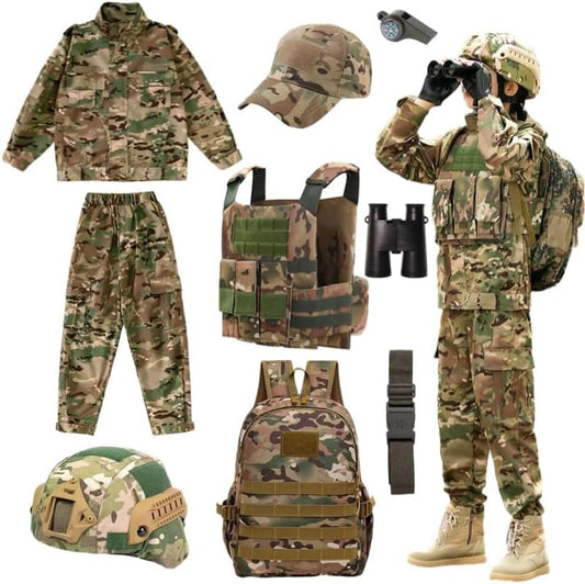 Klocerg Army Costume Boy Soldier Full Set for Role Playing Fun