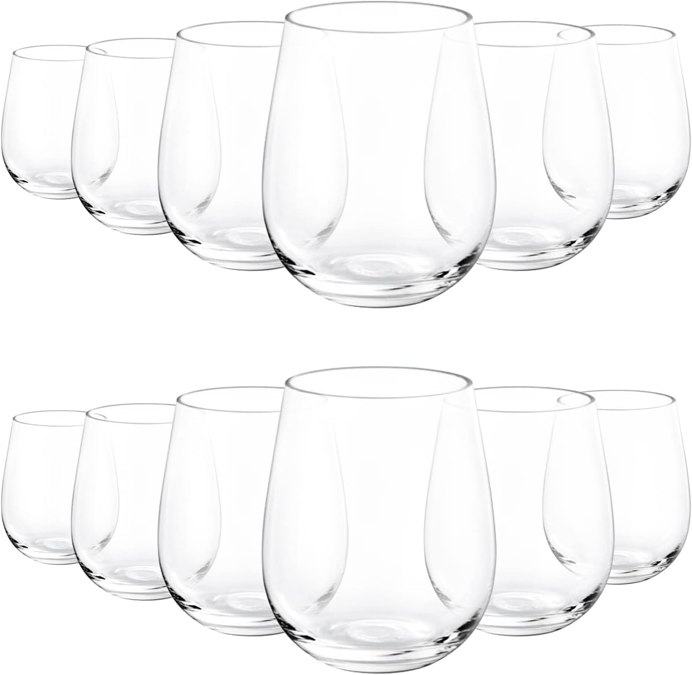 Unbreakable 18-ounce Acrylic Stemless Wine Glasses Set of 12