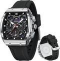 OLEVS Mens Chronograph Watch 44mm Square Case - Classic Business Style