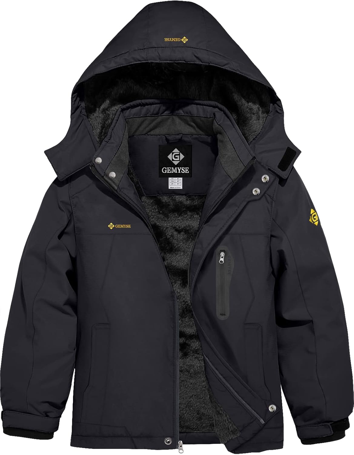 GEMYSE Boy's Waterproof Ski Snow Jacket for Winter Adventures