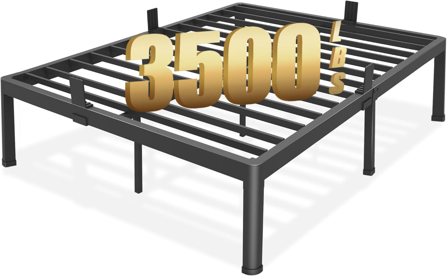 Heavy Duty Queen Bed Frame with Round Corner Edge Legs