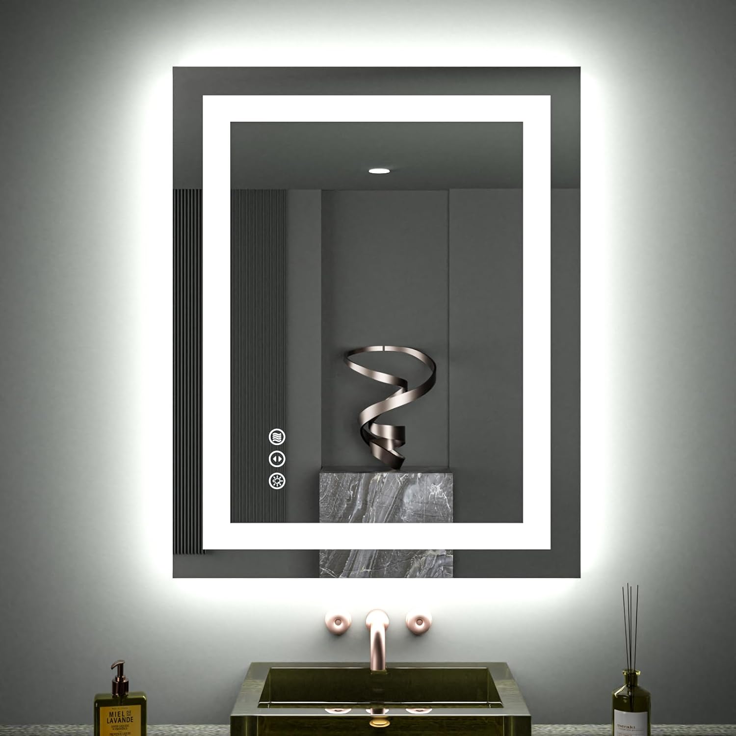 28X32 LED Bathroom Mirror with Lights and Anti-Fog Feature