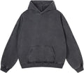 Mens Oversized Hoodies Pullover Women Acid Wash Plain Hoodie - Vintage