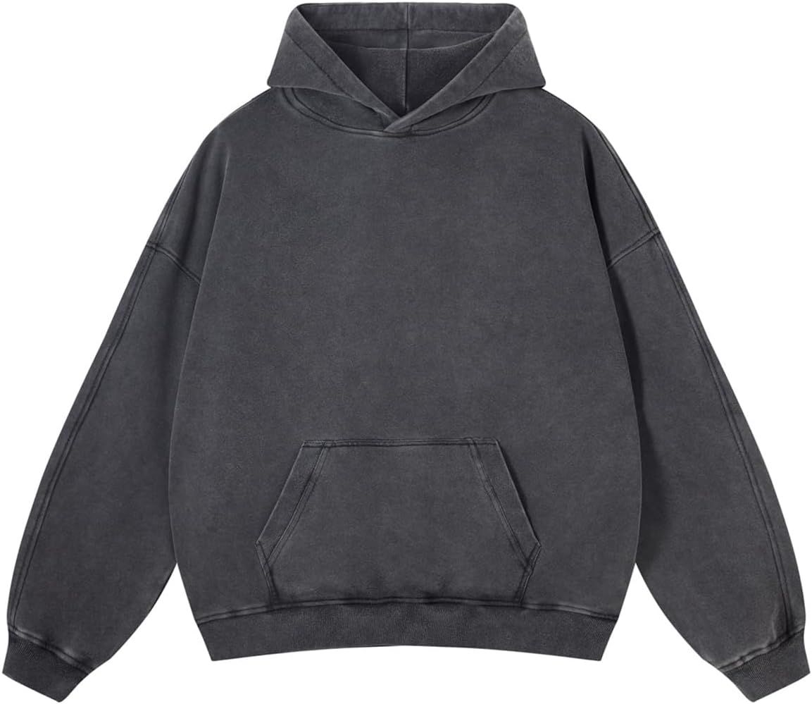 Mens Oversized Hoodies Pullover for Trendy Vintage Style