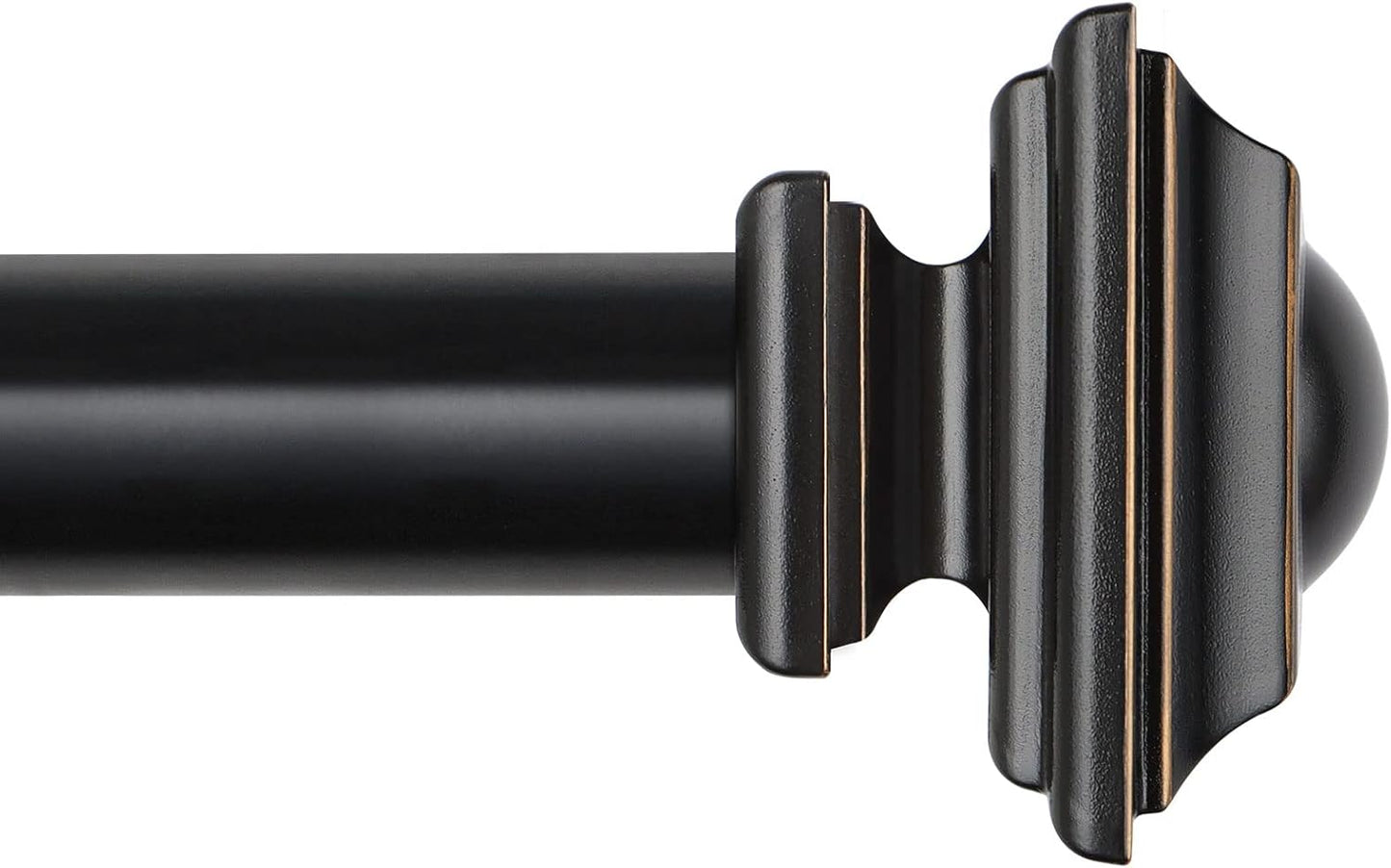 KAMANINA Black Curtain Rods for Windows 72 to 144 Inch Adjustable