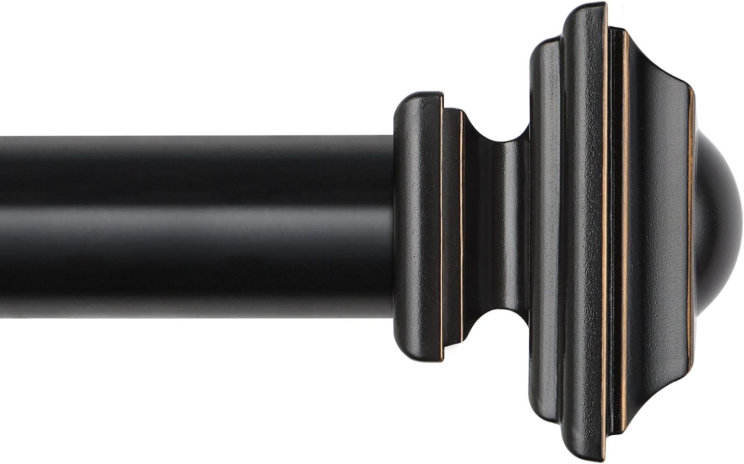 KAMANINA Black Curtain Rods for Windows 72 to 144 Inch Adjustable