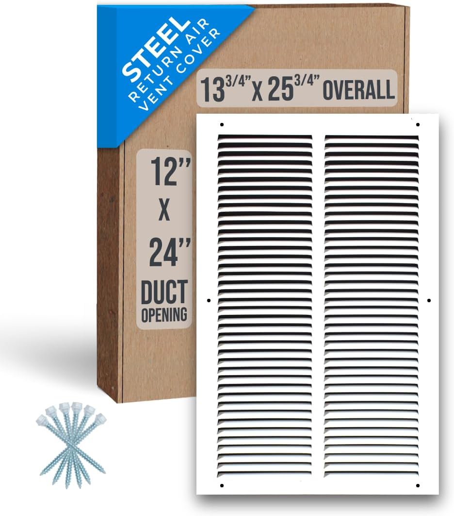 Fits 12x24 Duct Opening Steel Return Air Grille for HVAC