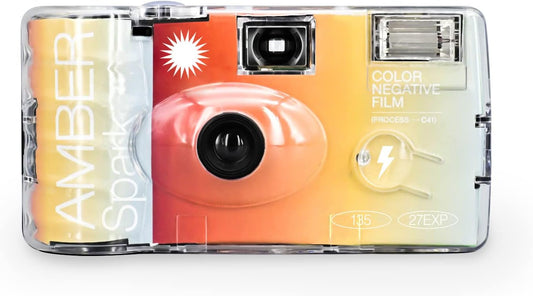 Retro Vibe: Amber Spark Flash Film Camera