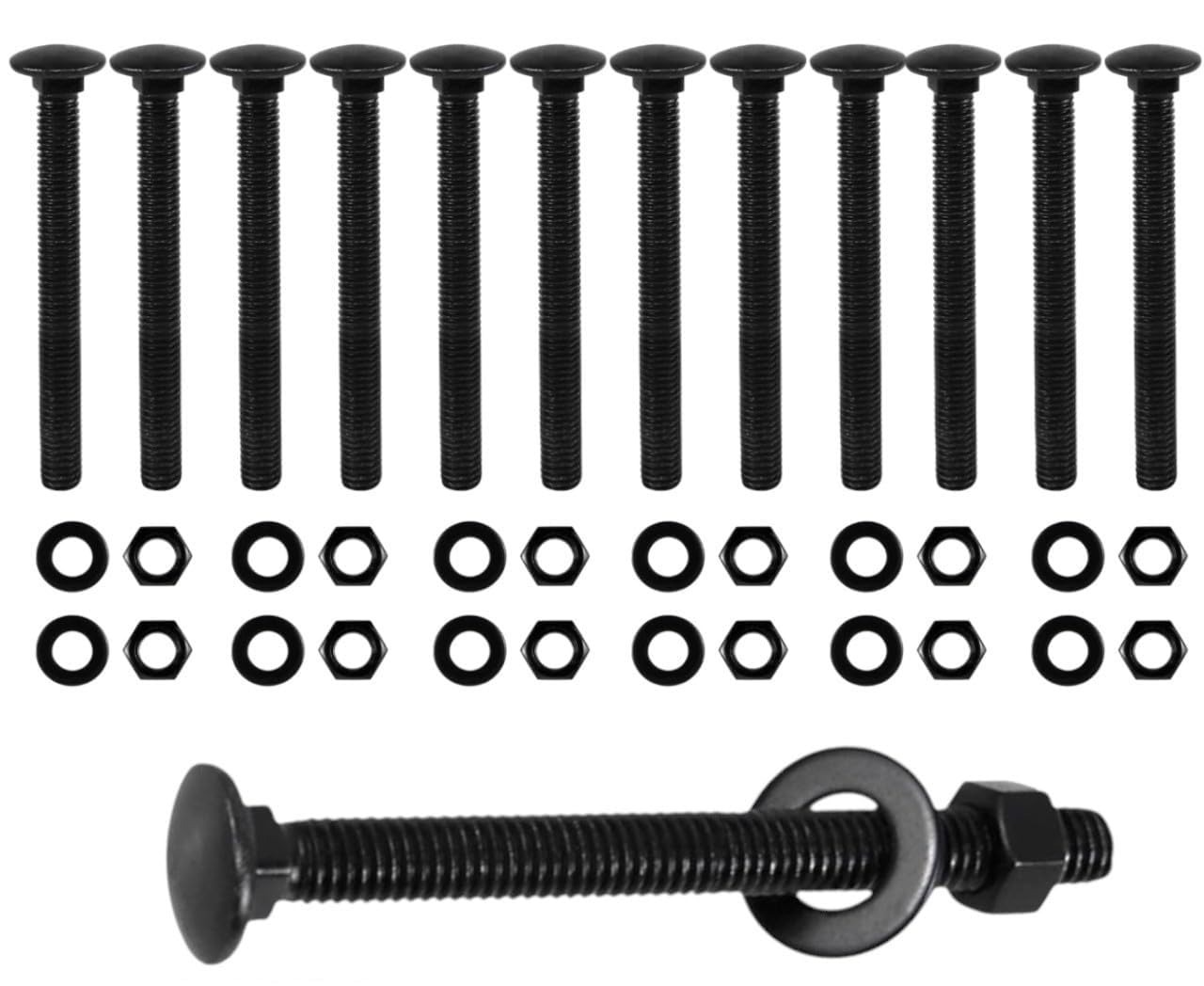 3/8 x 3-1/2 Inch Carriage Bolts Kit for Heavy-Duty Projects