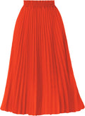 High Waist Pleated Midi Skirt for Women by GOOBGS for Versatility