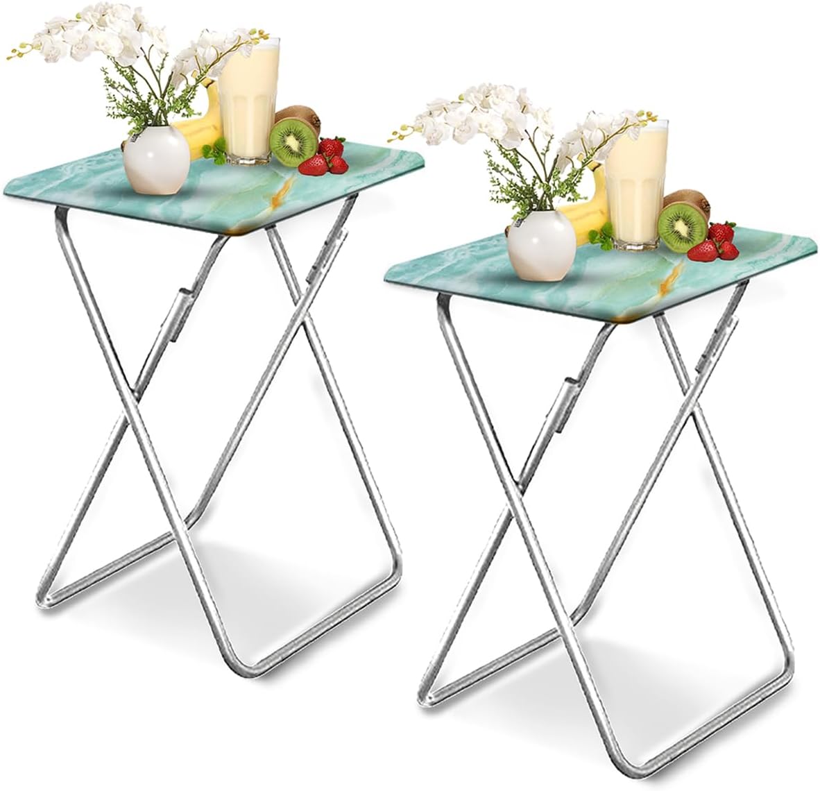 Folding TV Tray Table with Sturdy MDF Top for Versatile Use