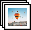 18x18 Picture Frame Set of 3 Black with 14x14 Mat - Stable, Safe