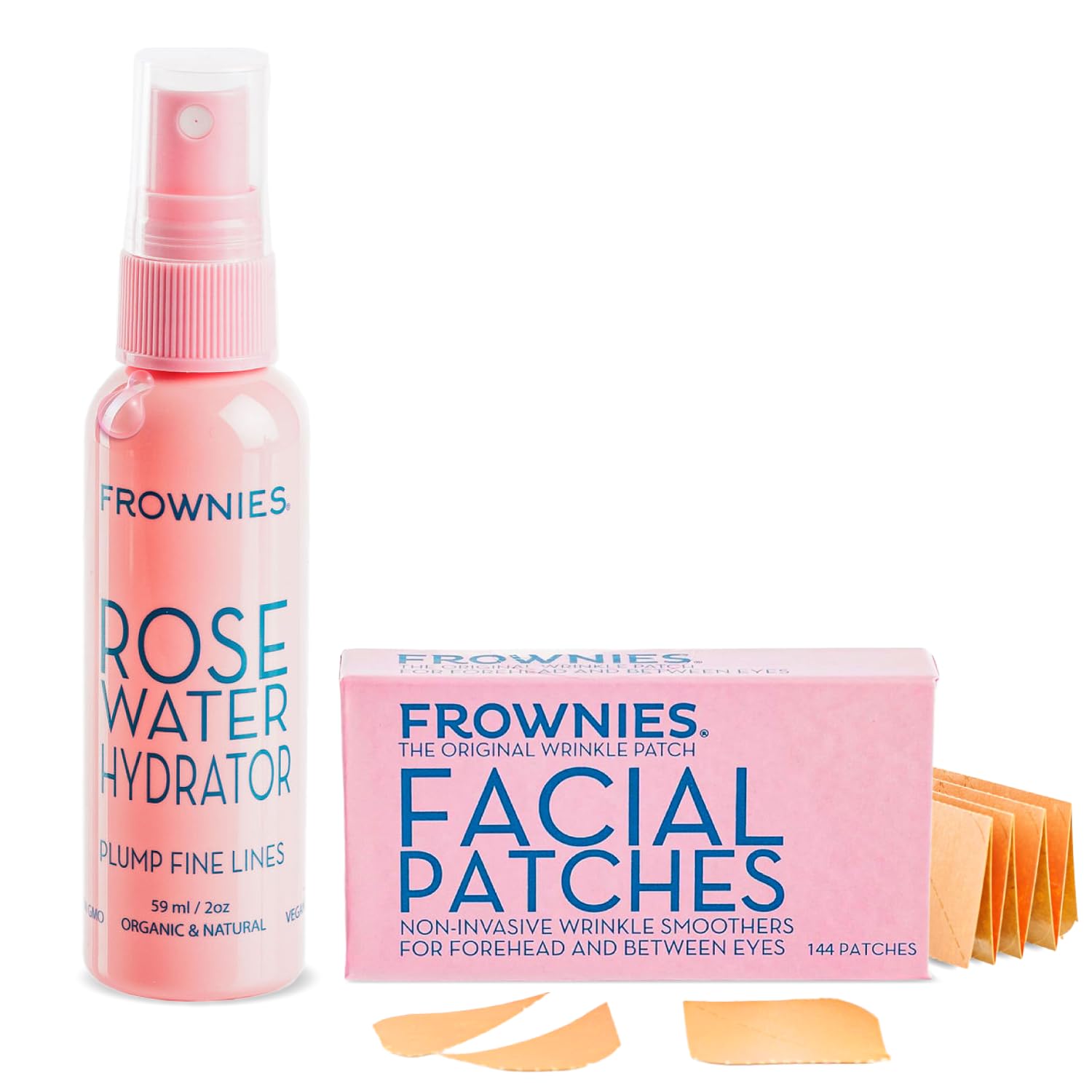 Frownies Forehead Wrinkle Patches & Rose Water Hydrator Combo