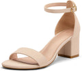 Women's Chunky Low Heels Open Toe Block Heeled Ankle Strap Pump Shoes