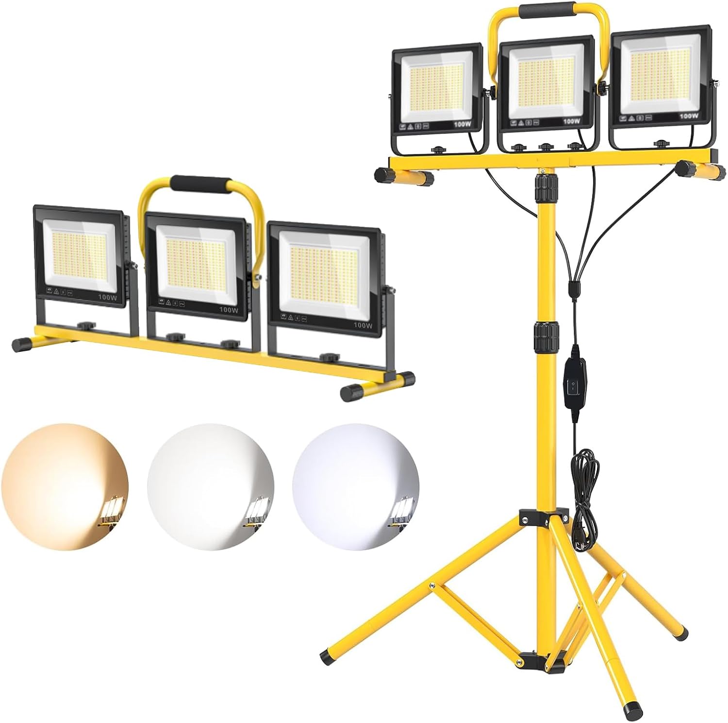 32000LM LED Work Light with Tripod for Jobsite and Workshop