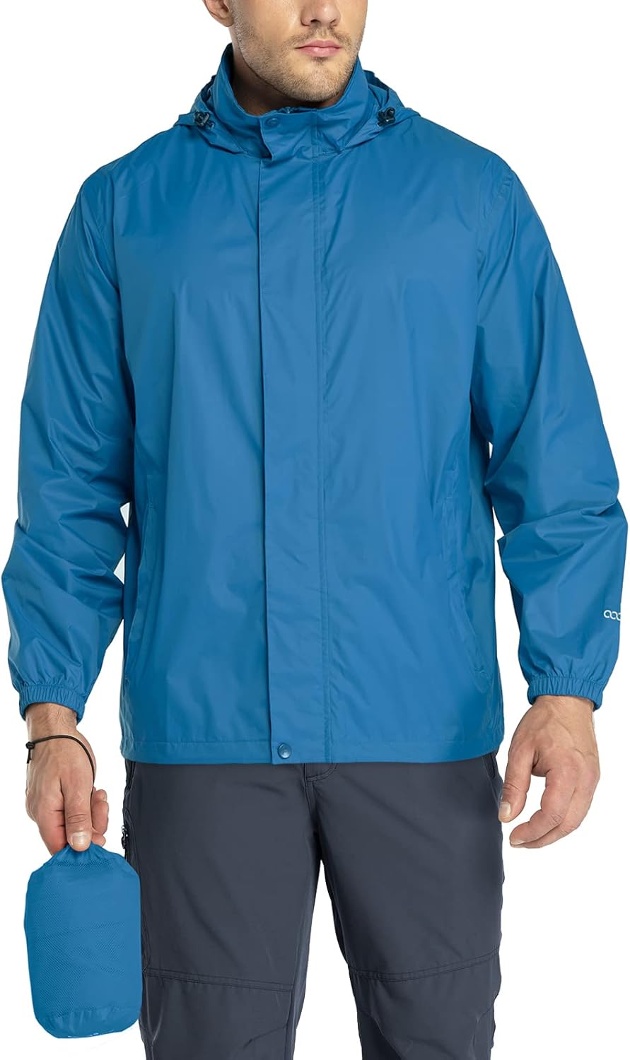 Packable Rain Jacket for Men - Lightweight Waterproof Shell