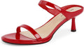 Modatope Two Strap Heeled Sandals Kitten Heel Rounded Toe Clothing