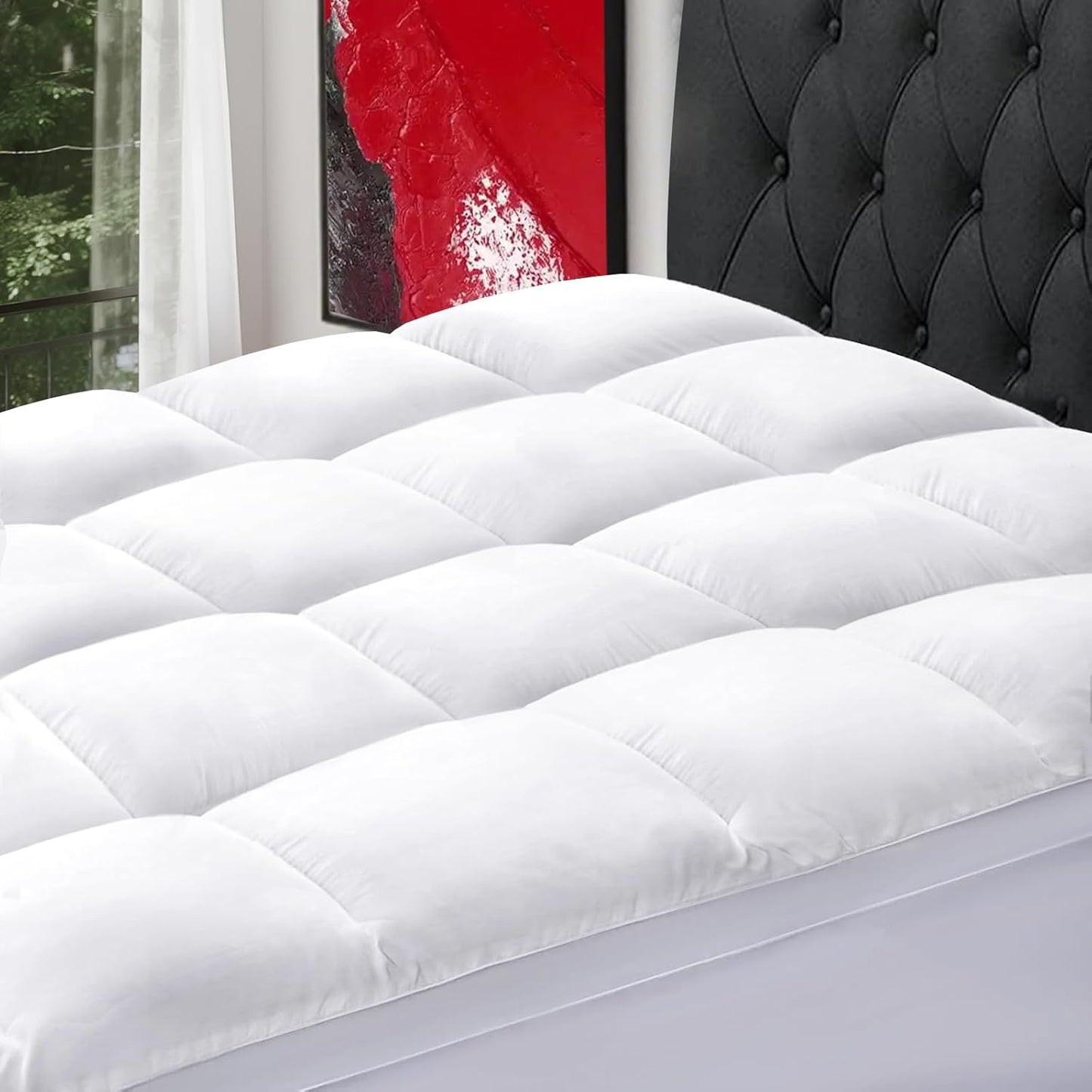 SOPAT Mattress Topper Queen Size Extra Thick Soft Down Alternative